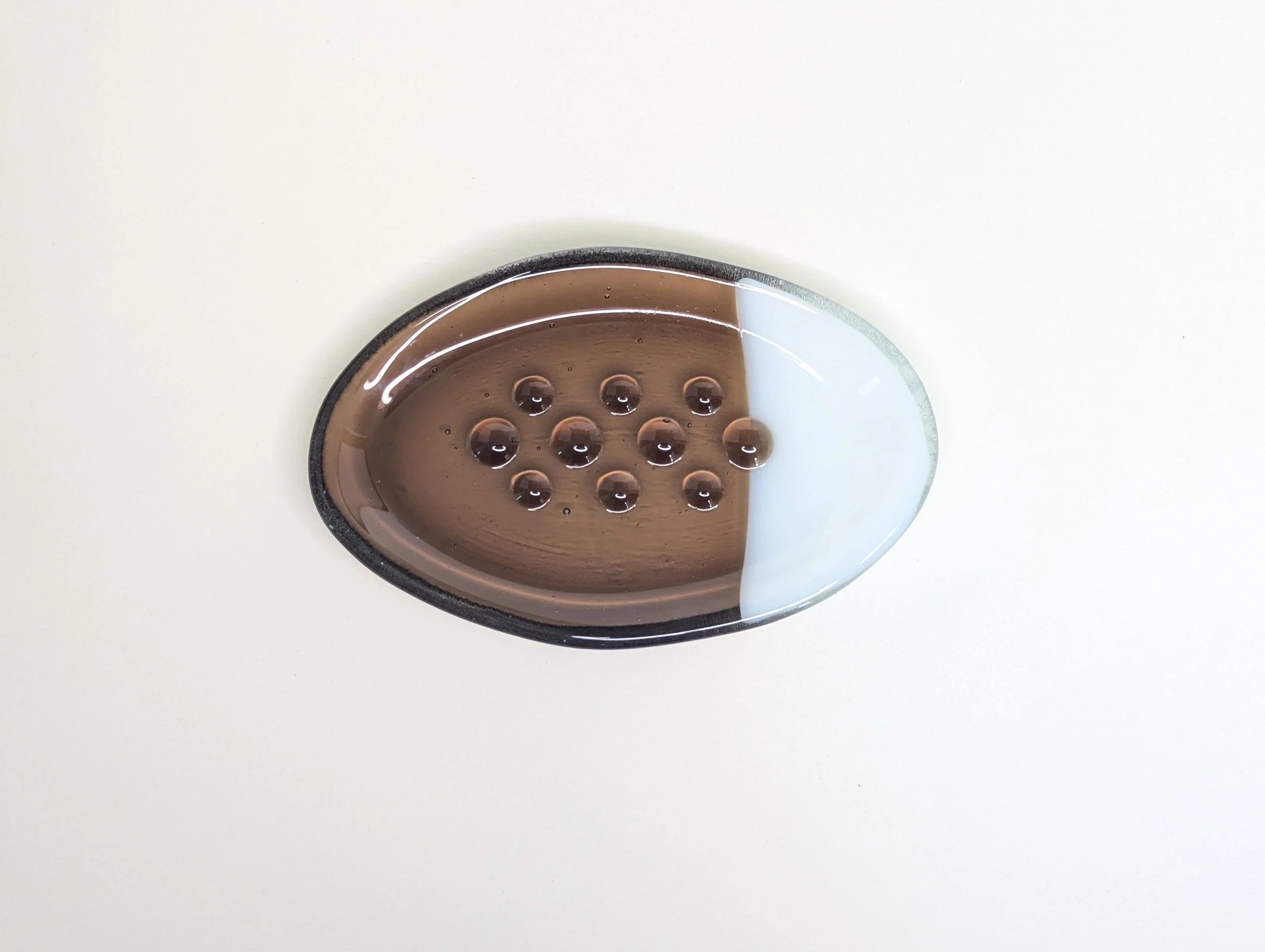Organic Bronze & White Soap Dish