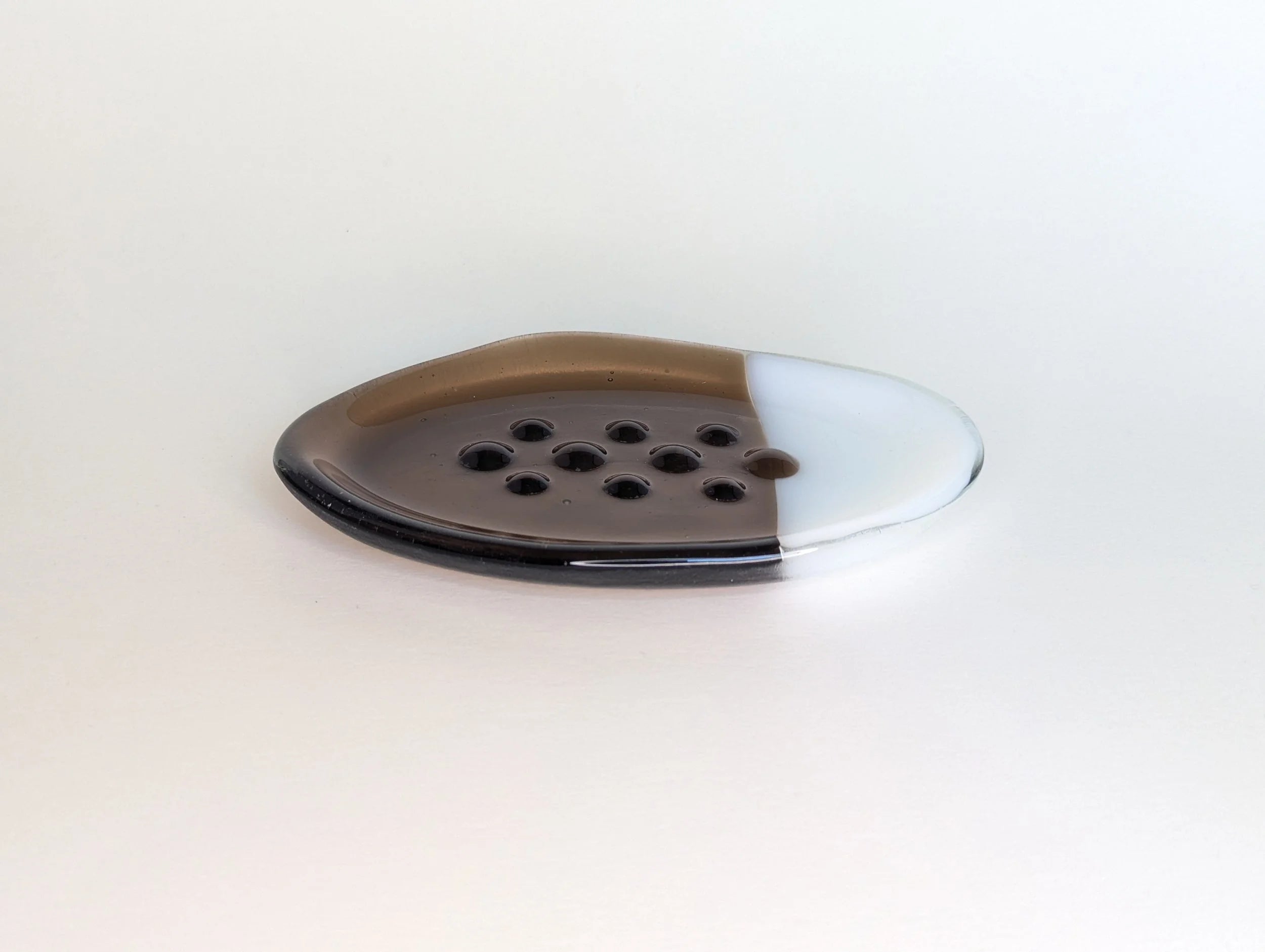 Organic Bronze & White Soap Dish