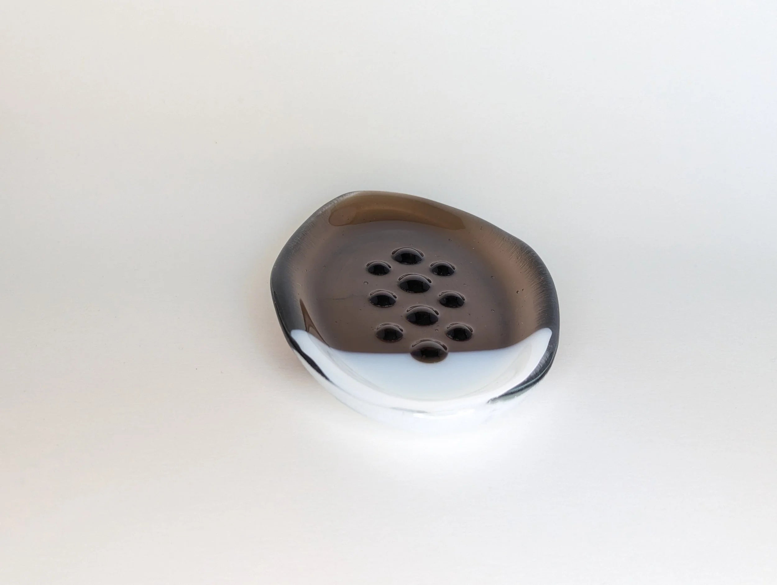 Organic Bronze & White Soap Dish