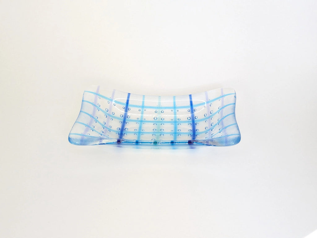 Blue Grid Bubble Catchall Tray