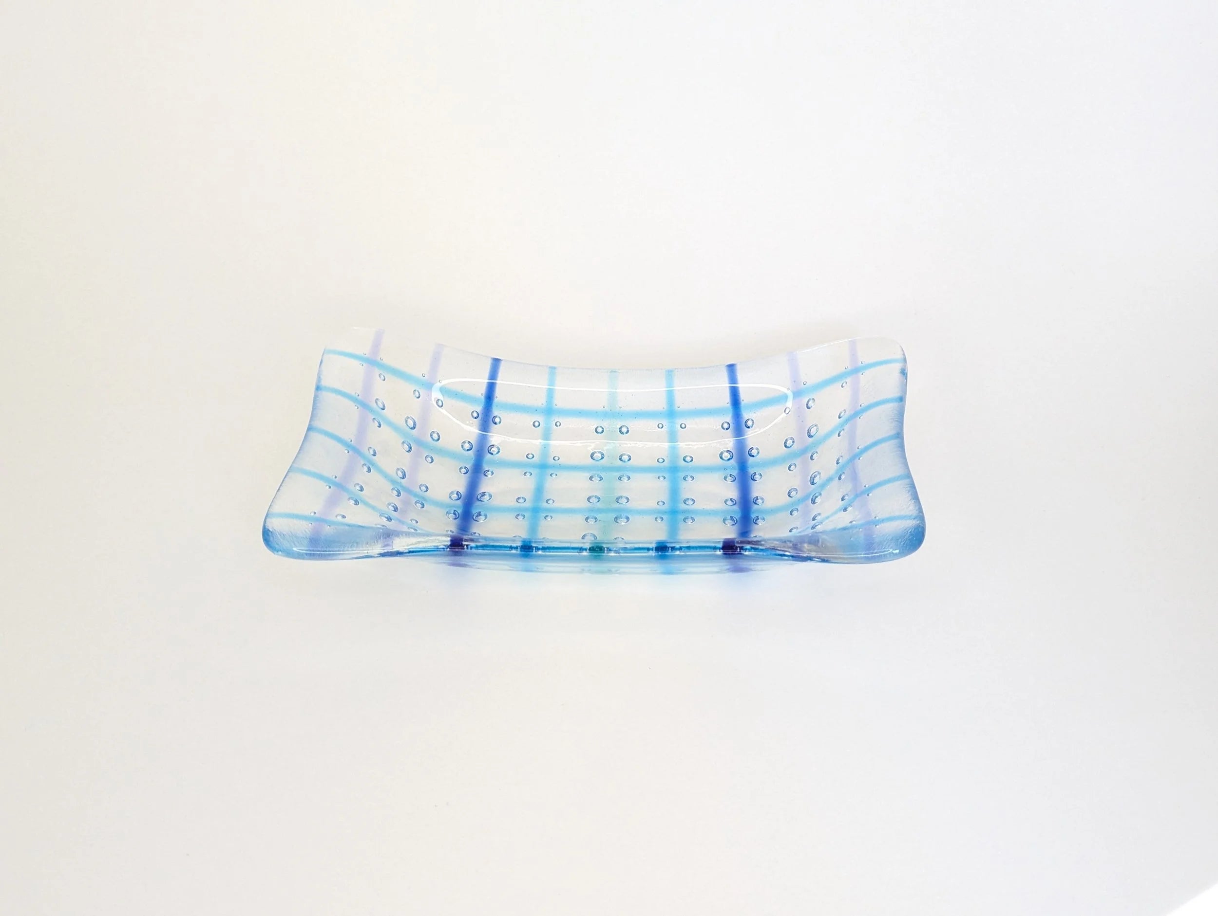 Blue Grid Bubble Catchall Tray