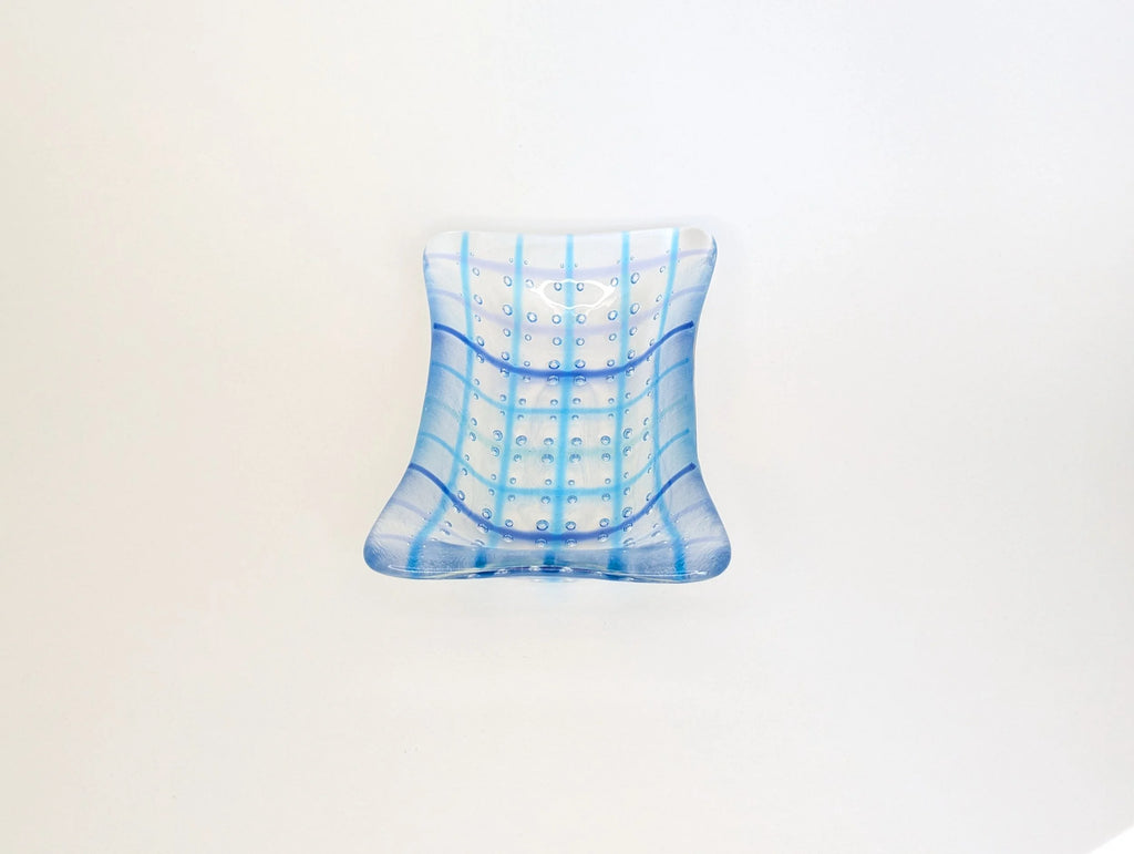 Blue Grid Bubble Catchall Tray