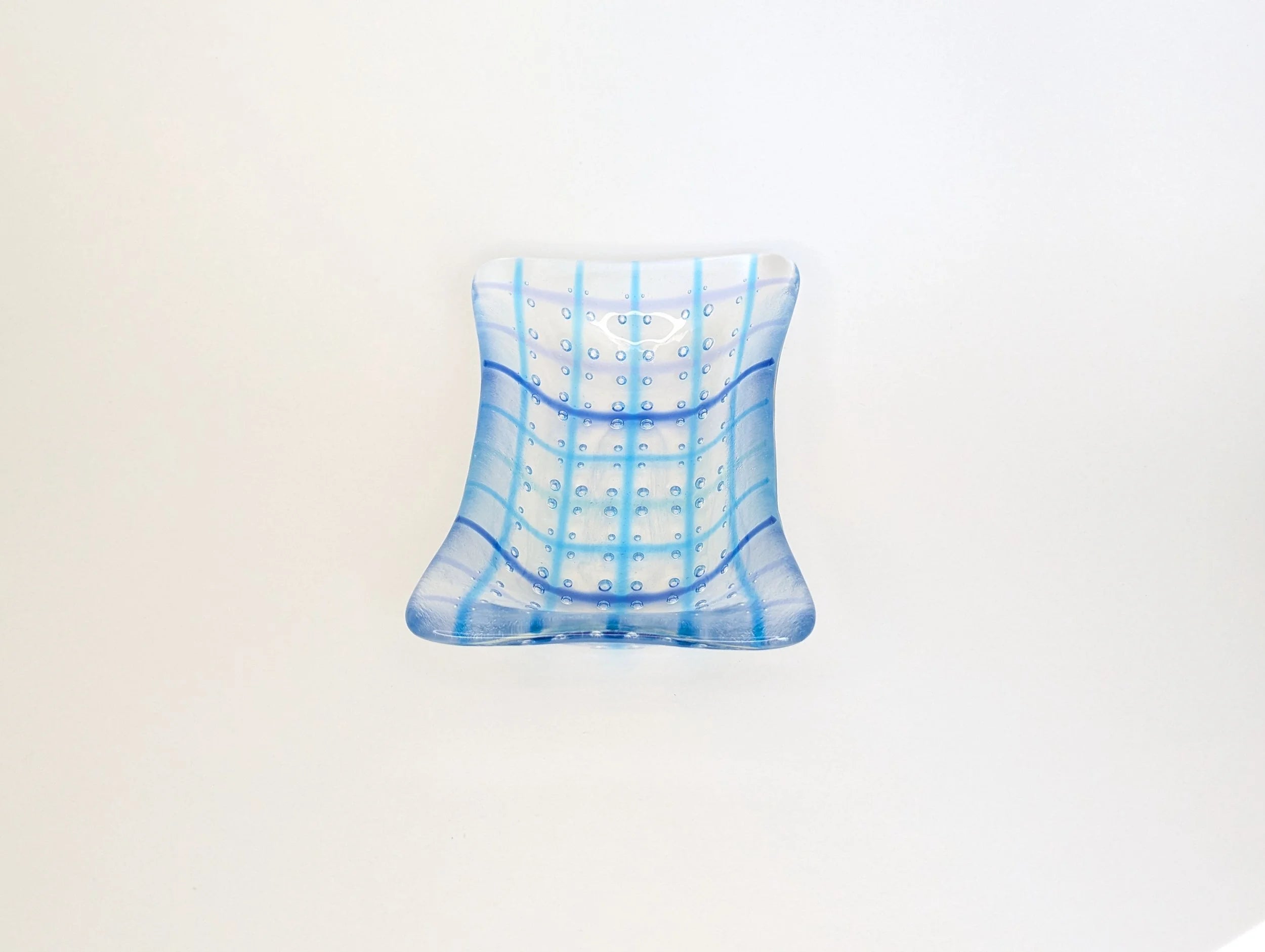 Blue Grid Bubble Catchall Tray