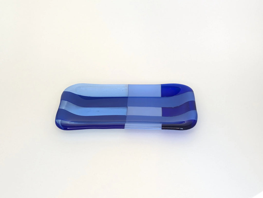 Blue Color Block Art Catchall Tray