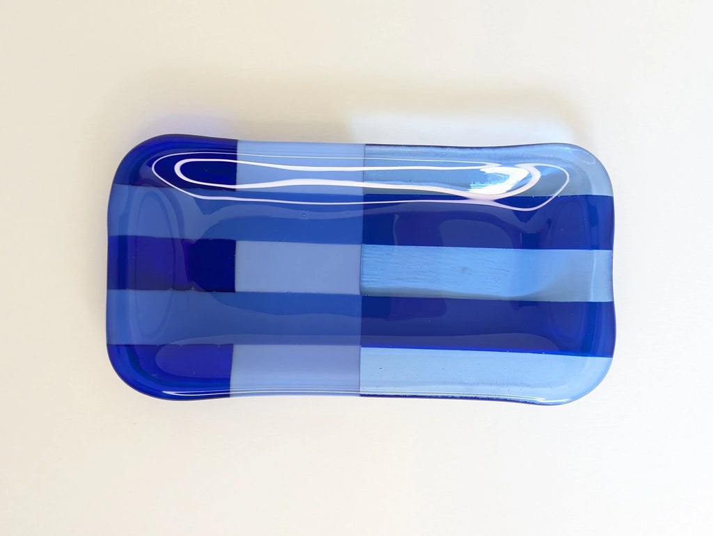 Blue Color Block Art Catchall Tray
