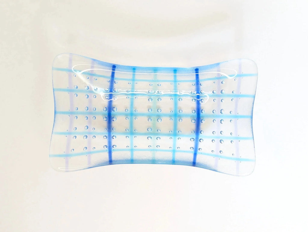 Blue Grid Bubble Catchall Tray