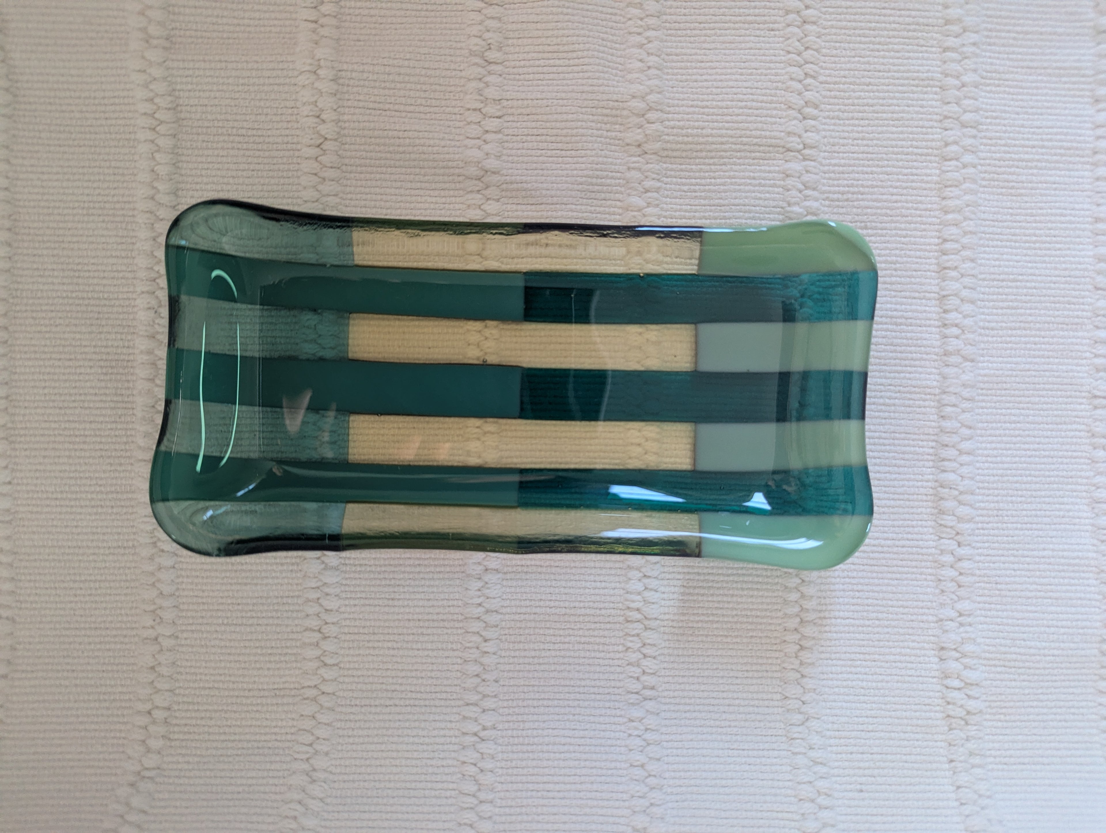 Pattern Catchall Tray - Green and Yellow