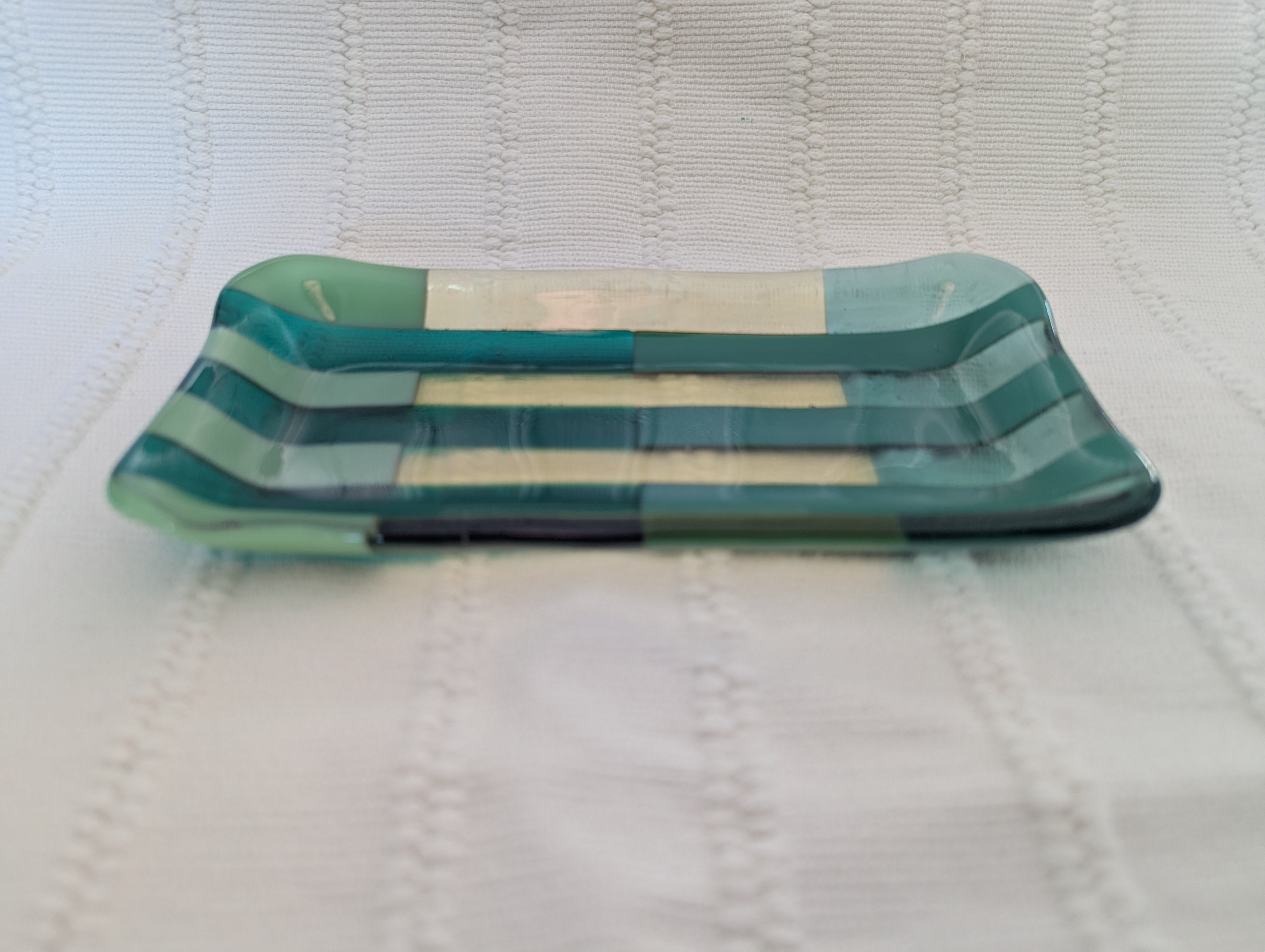 Pattern Catchall Tray - Green and Yellow