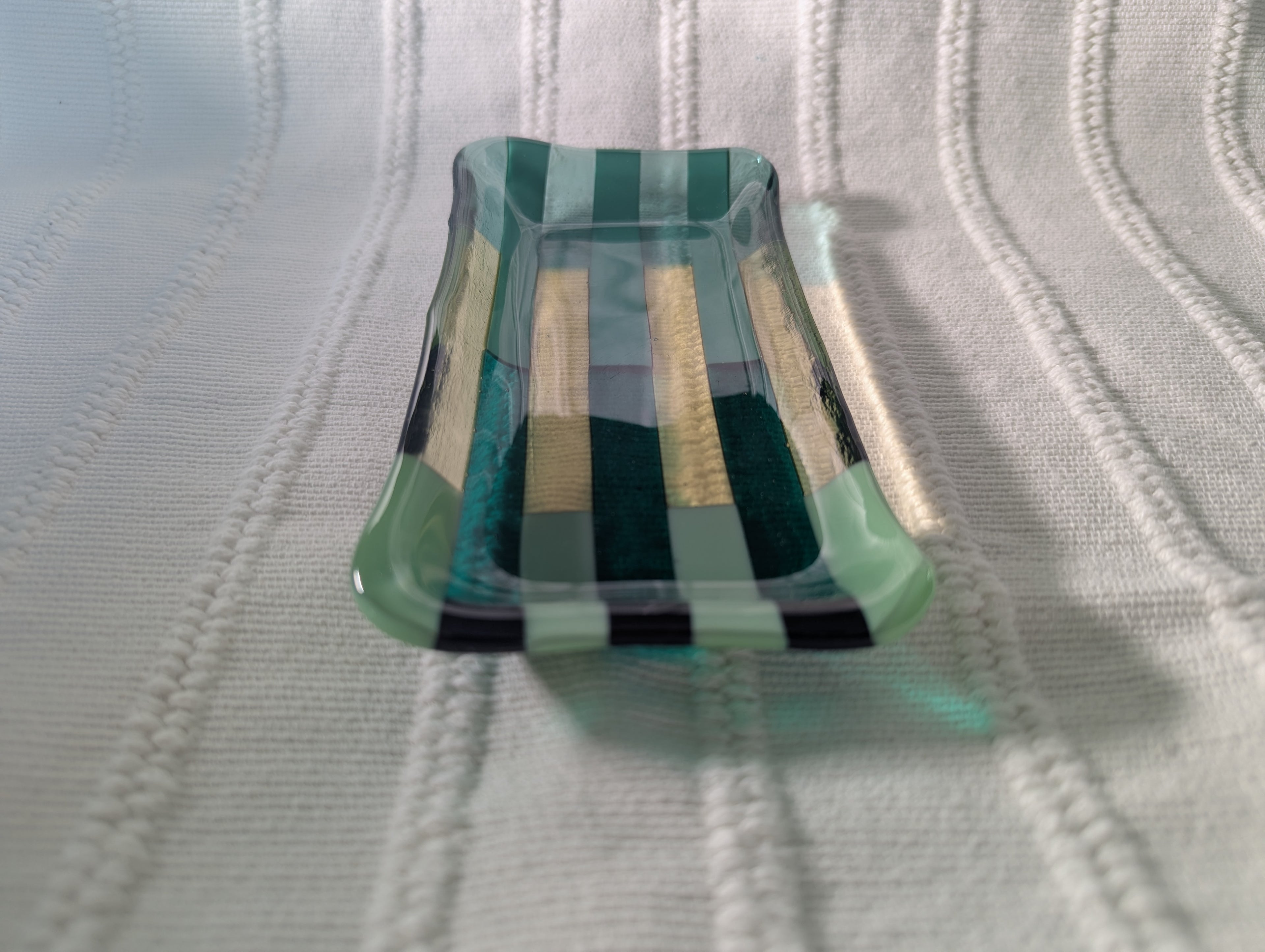 Pattern Catchall Tray - Green and Yellow