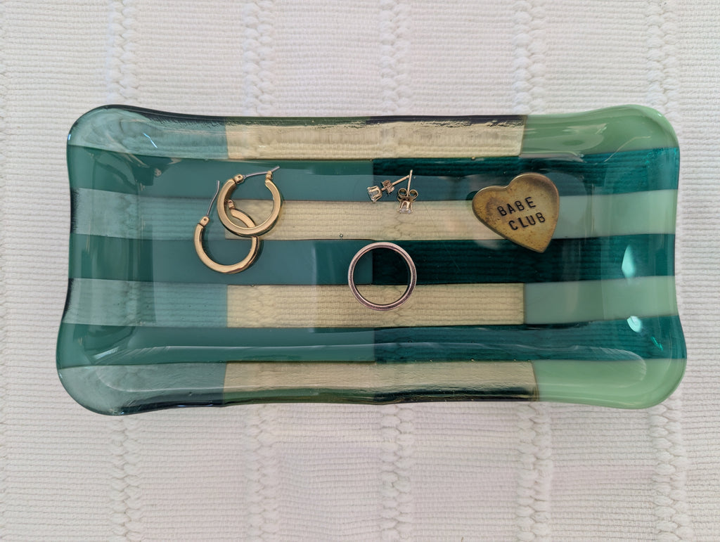 Pattern Catchall Tray - Green and Yellow