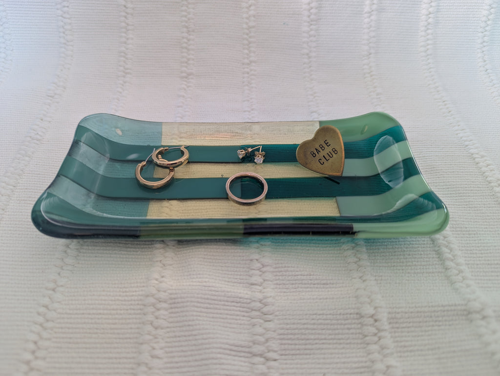 Pattern Catchall Tray - Green and Yellow