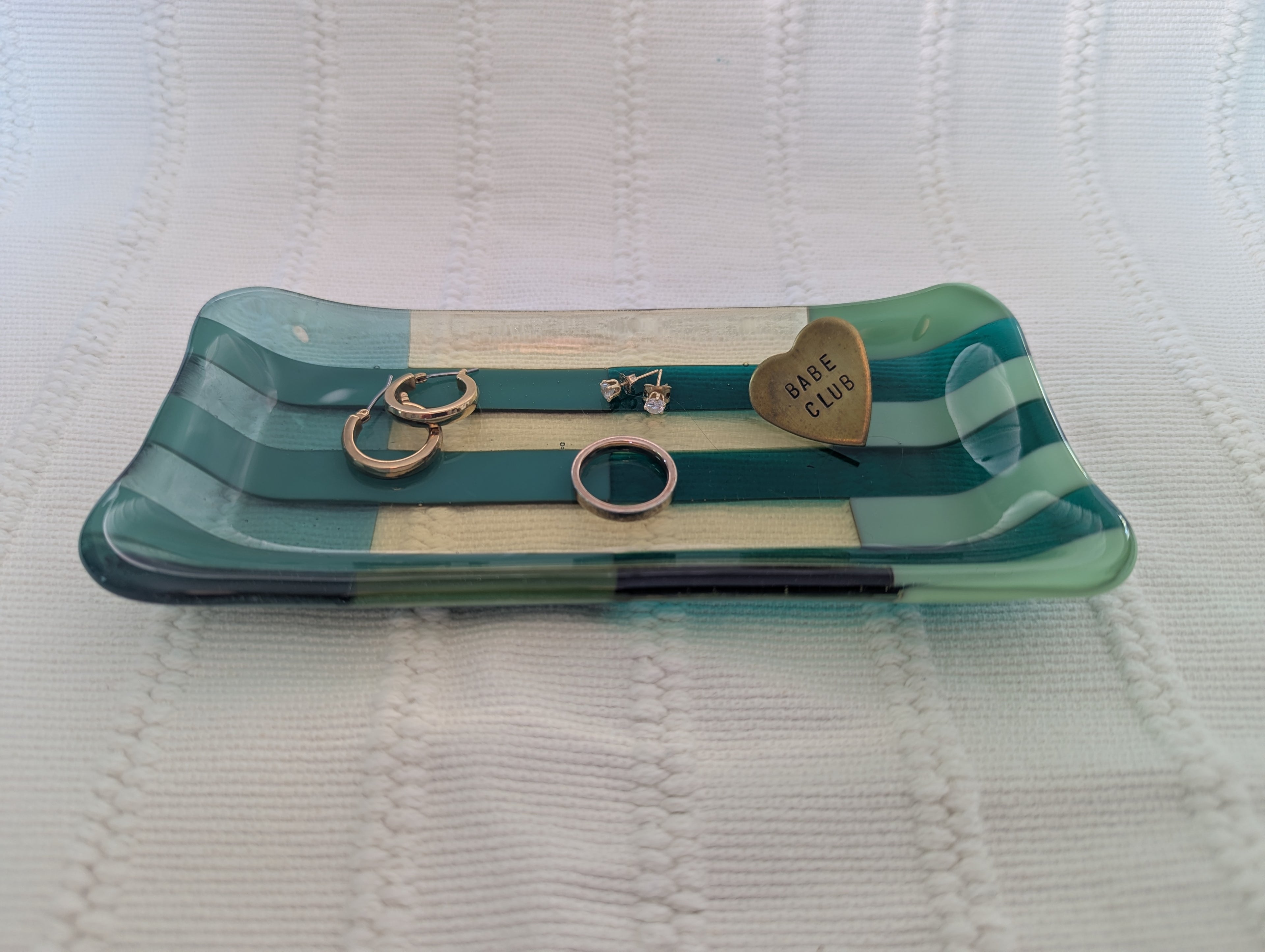 Pattern Catchall Tray - Green and Yellow