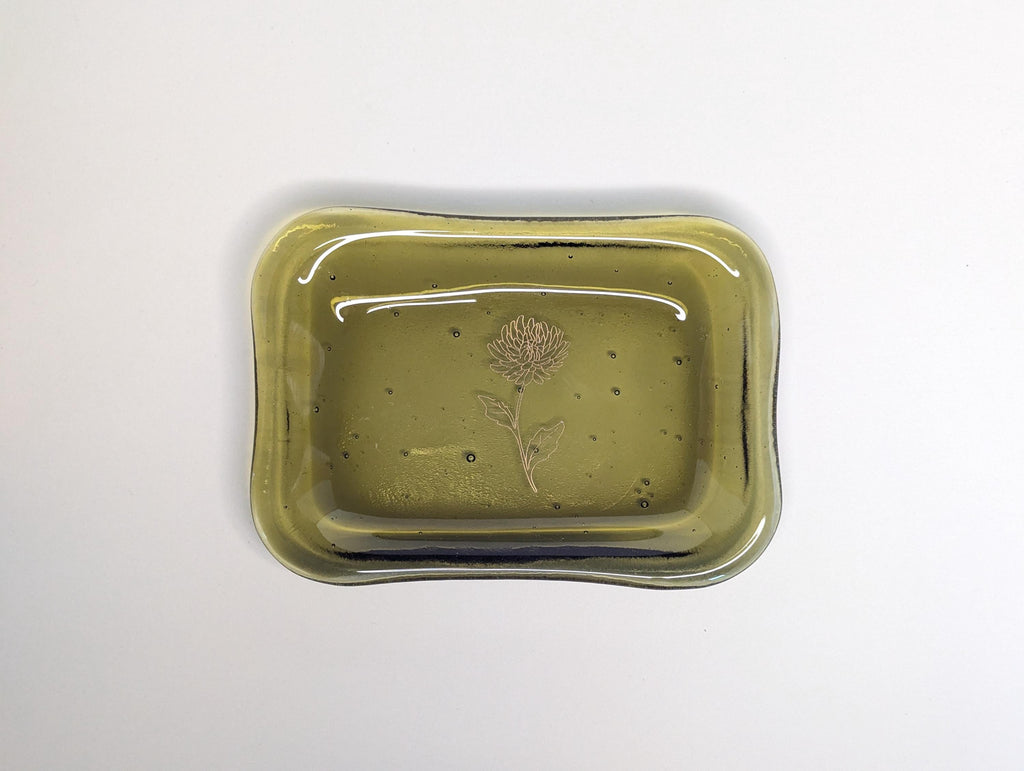 Trinket Tray - Gold Flower