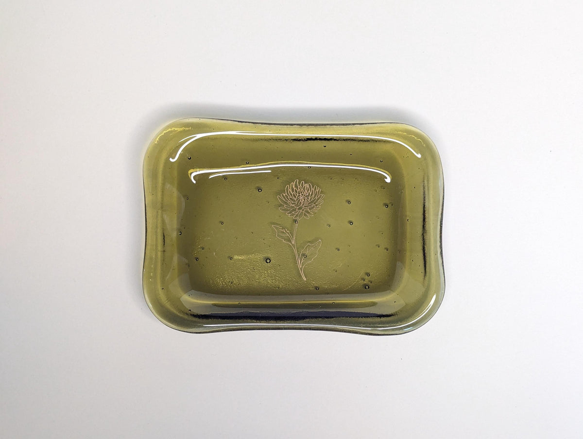 Trinket Tray - Gold Flower