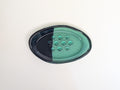 Handmade Fused Glass Soap Dish – Navy Teal Color Block Bathroom Decor