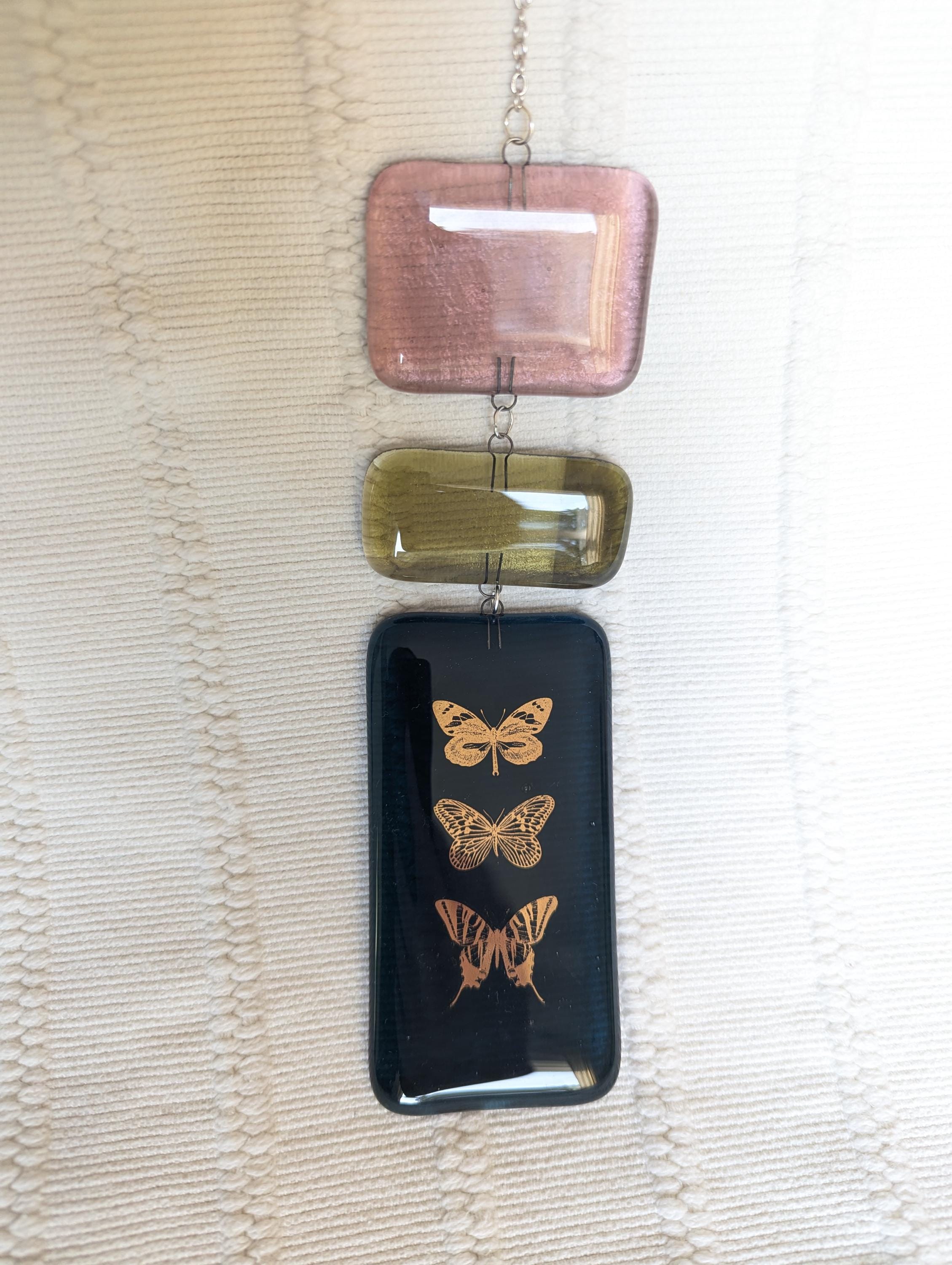 Butterfly Fused Glass Sun Catcher | Window Hanging