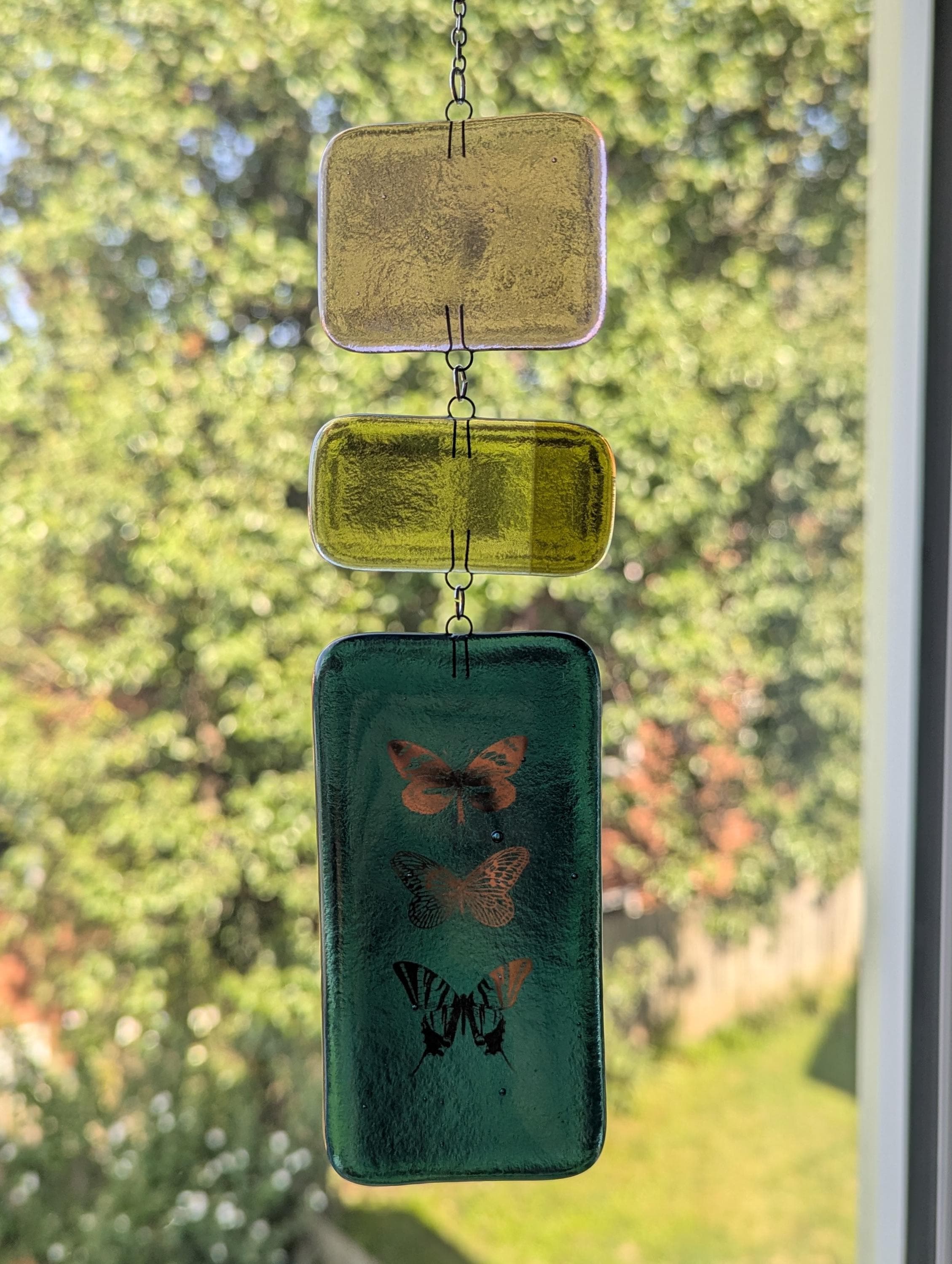 Butterfly Fused Glass Sun Catcher | Window Hanging