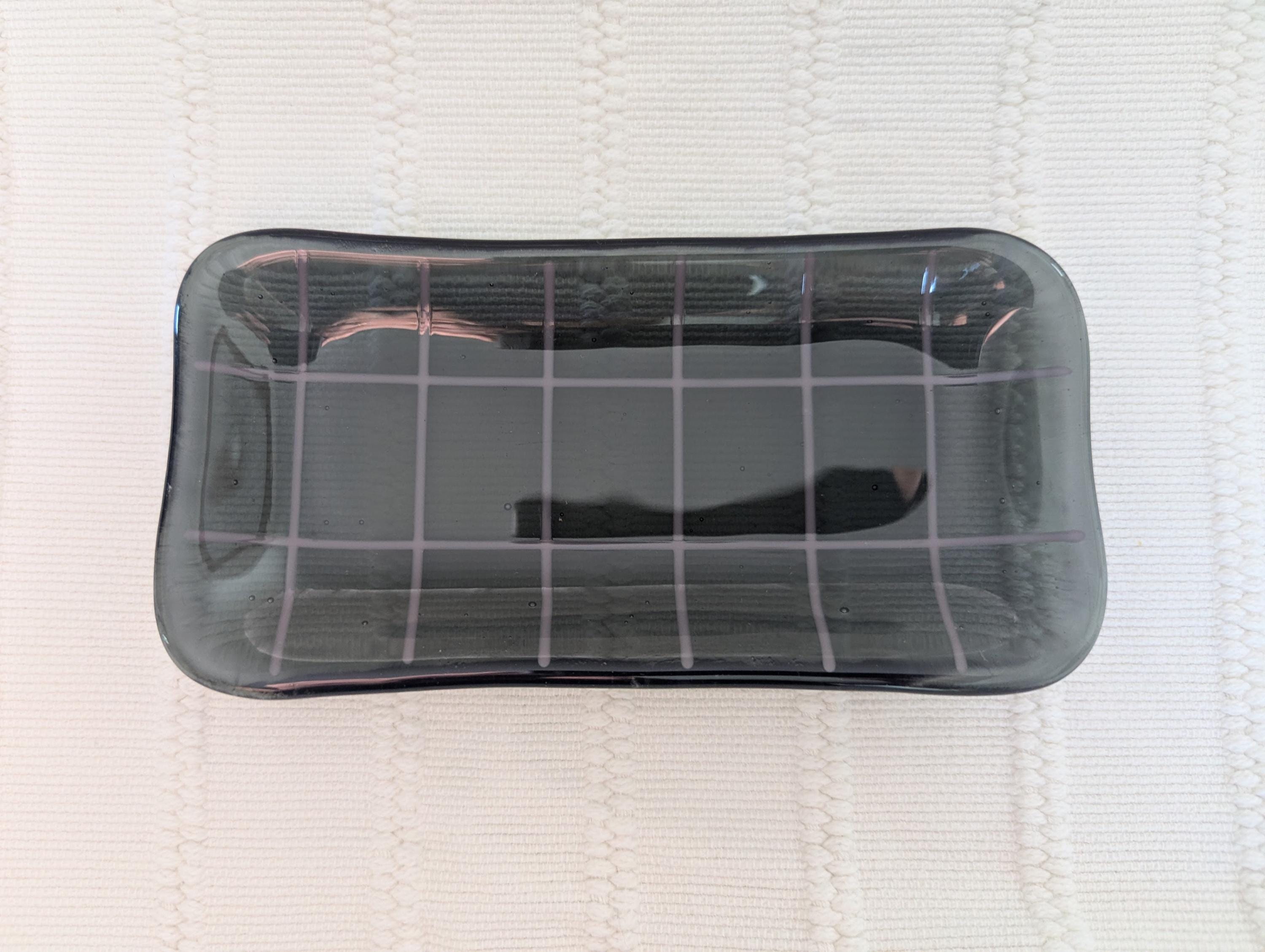 Grid Catchall Tray - Gray and Purple