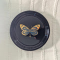 Gilded Butterfly Black Glass Trinket Dish