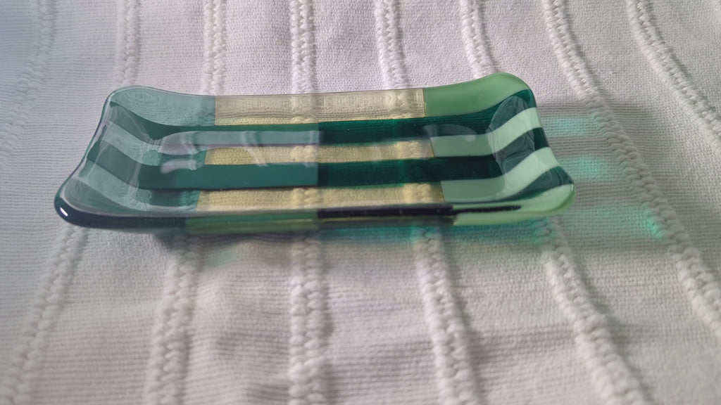 Pattern Catchall Tray - Green and Yellow