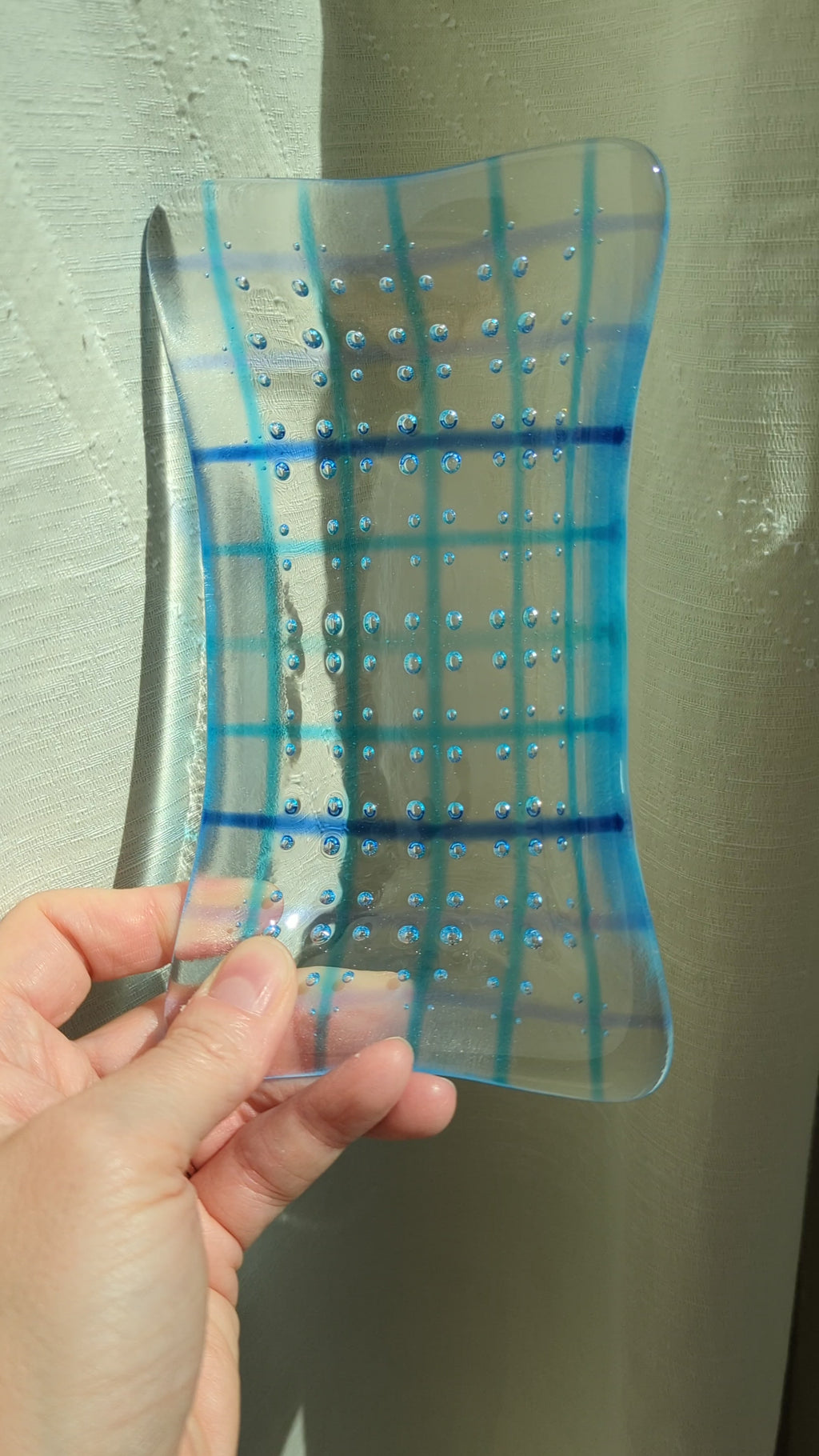 Grid Catchall Tray - Blue Bubble