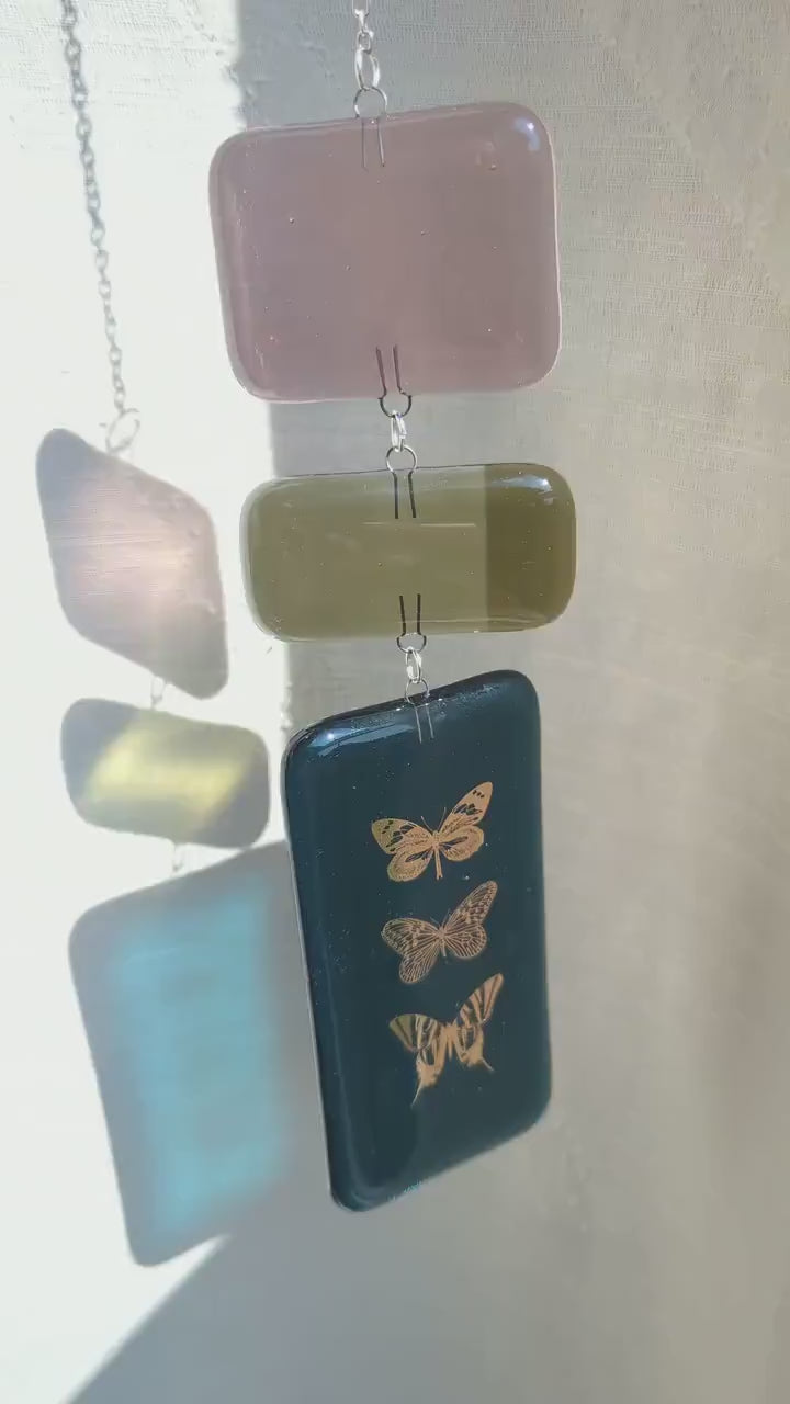 Butterfly Fused Glass Sun Catcher |  Window Hanging